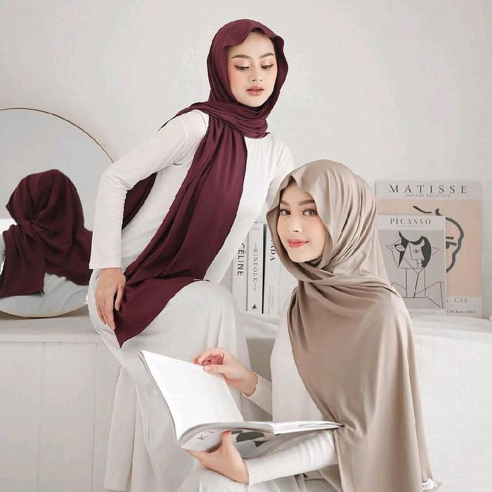HH.Hijab - Terbaru Hijab Pashmina Jersey Premium - Hijab Pashmina Warna Mauve Arabian Jilbab