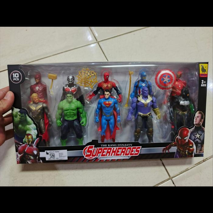 Lele Toyz - Mainan Robot Super Hero 10 Pcs Batman, Spiderman, Hulk, Thanos, Thor, Captain America,