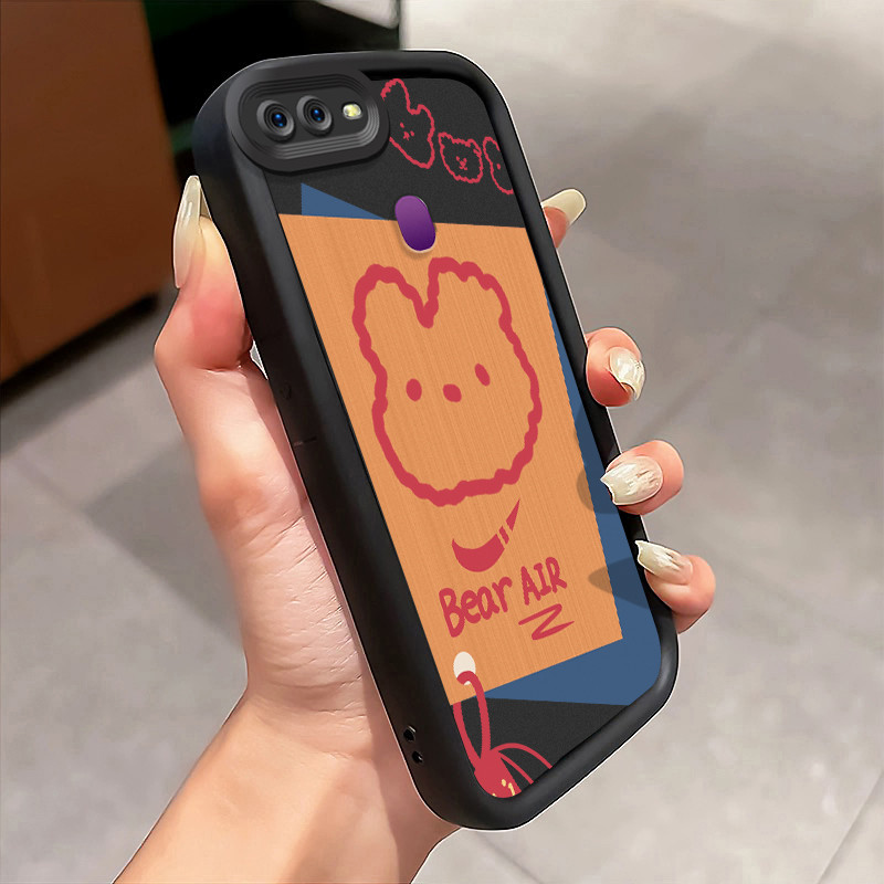 Casing Hp OPPO F9 F9 Pro A7x Realme 2 Pro Realme U1 Case Kelinci bergaya papan kayu Kasing Best Sell