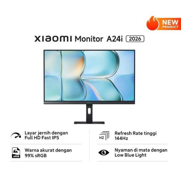 TERLARIS Xiaomi Mi Monitor 24" A24i 2026 FHD 144Hz Fast IPS 6ms Resmi
