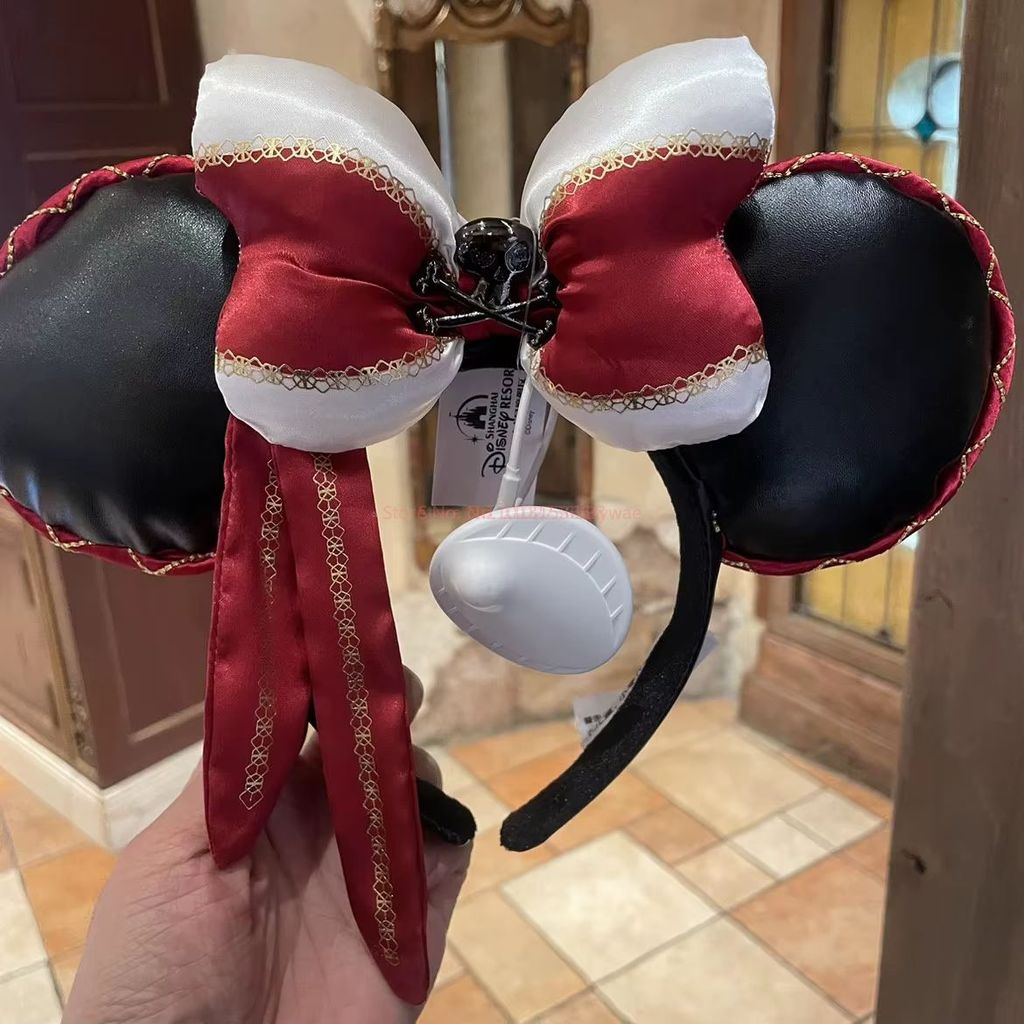 Original Disney Pirates Of The Caribbean Minnie Headband Shanghai Disneyland Pirate Series Headband