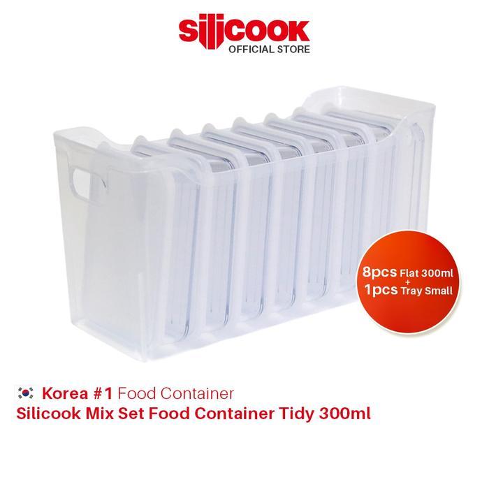 PROMO SILICOOK MIX SET FOOD TIDY 300ML [8XFLAT300ML+1XTRAY SMALL] NEW