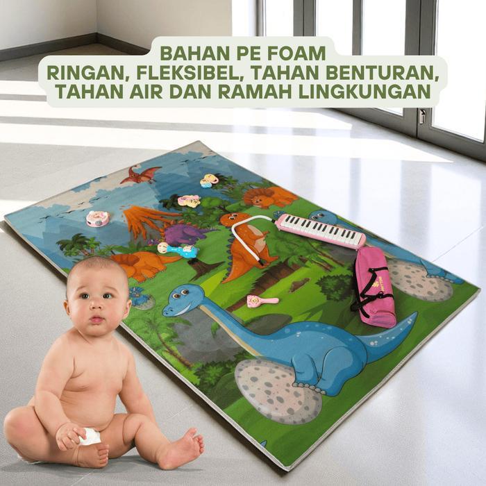 Tikar Karpet Foam PE Spons Jumbo Tebal 6mm 200, 180, 150, 120 cm Mat Motif Karakter Bolak Balik Spon