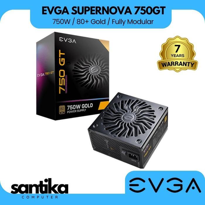 TERMURAH POWER SUPPLY EVGA SUPERNOVA 750 GT 80+ GOLD 750WATT - PSU EVGA 750GT + KABEL PCIE 5.0 600W