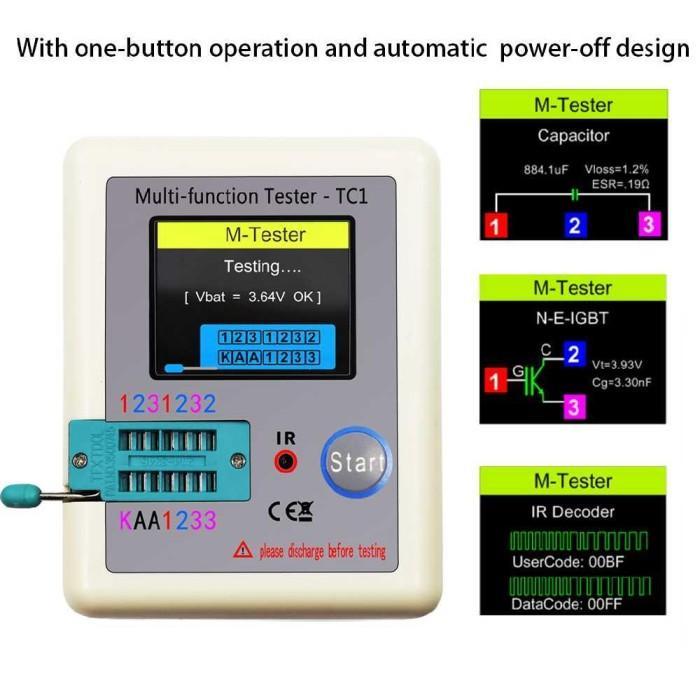 Multifunctional Tester Transistor Full Color Graphic Display - LCR-TC1