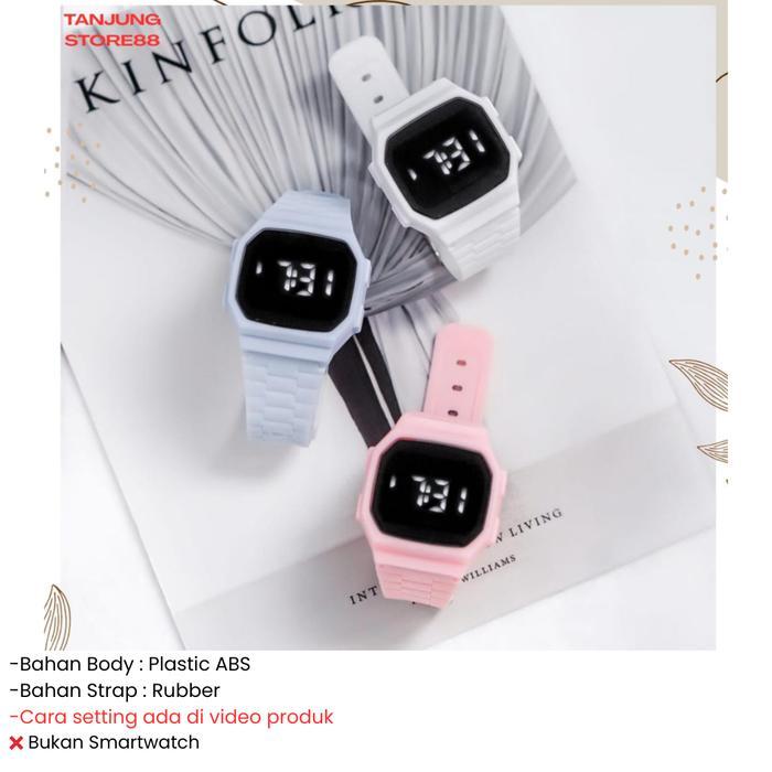 TJ Jam Tangan Pria Wanita Cermin Persegi LED Digital Elektronik Led Fashion Anak Remaja RM047 - MERA