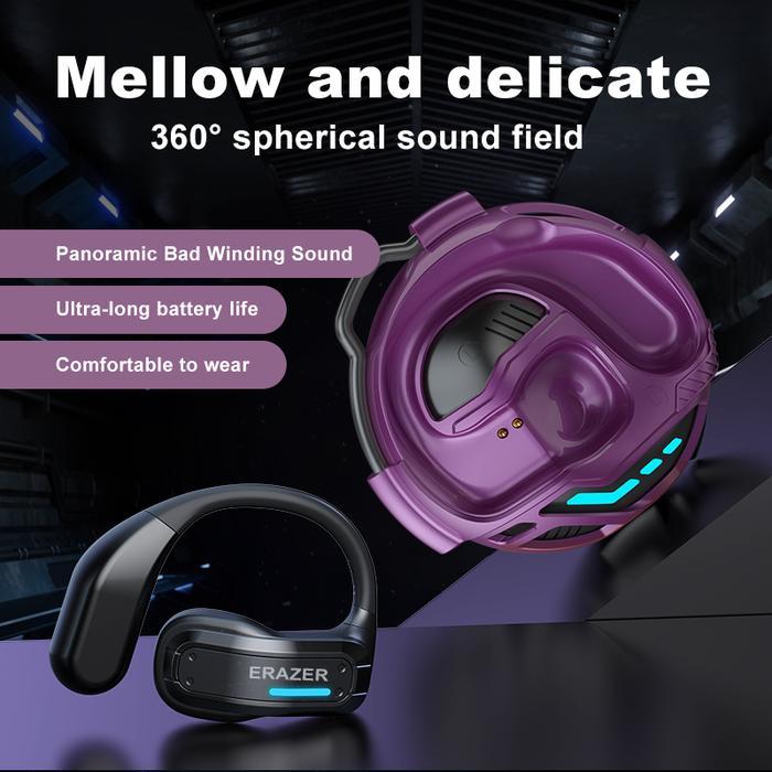 ERAZER X8 TWS Transformer Earphone Bluetooth 5.4 Headset Wireless Gaming Open Ear Henset Earhook