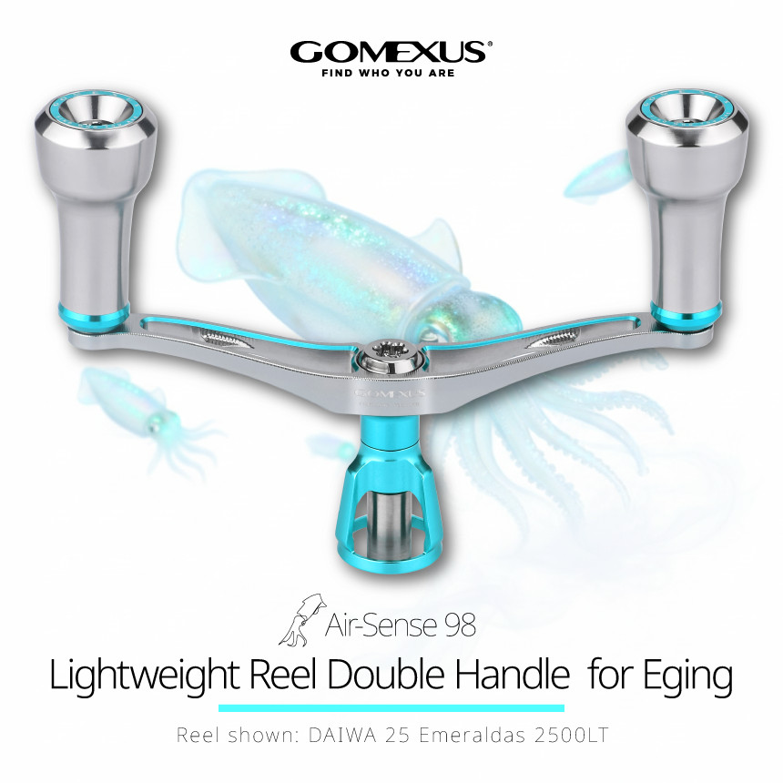 Gomexus Double Reel Handle 98mm with AluminumKnob 20mm Shimano Sephia Vanford Daiwa Emeraldas Exsit
