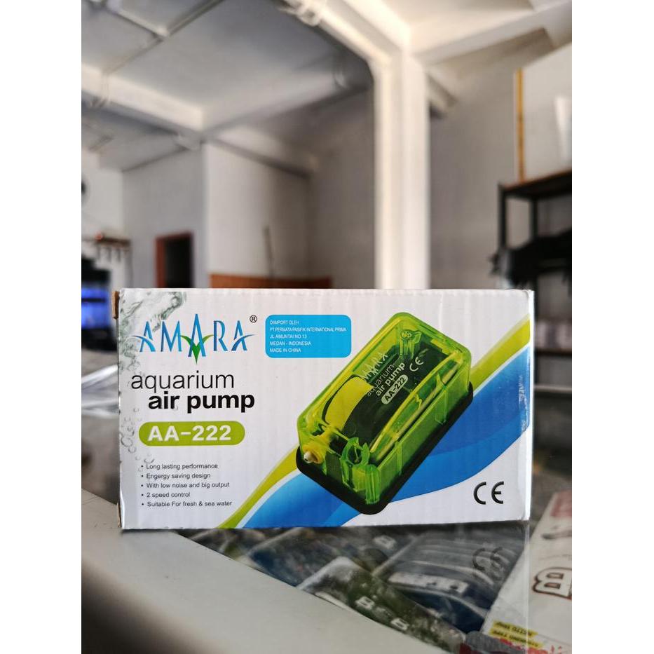 Aerator Silent Amara AA-222 Pompa Angin 1 Lubang Aquarium / Aerator Amara Pompa Udara Aquarium
