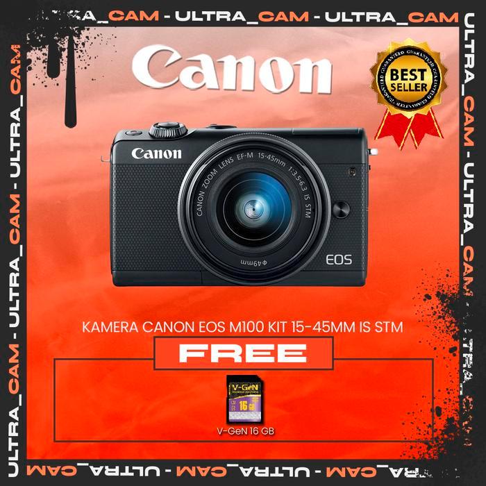Kamera Canon Eos M100 Kit 15-45Mm Is Stm Terbaru 