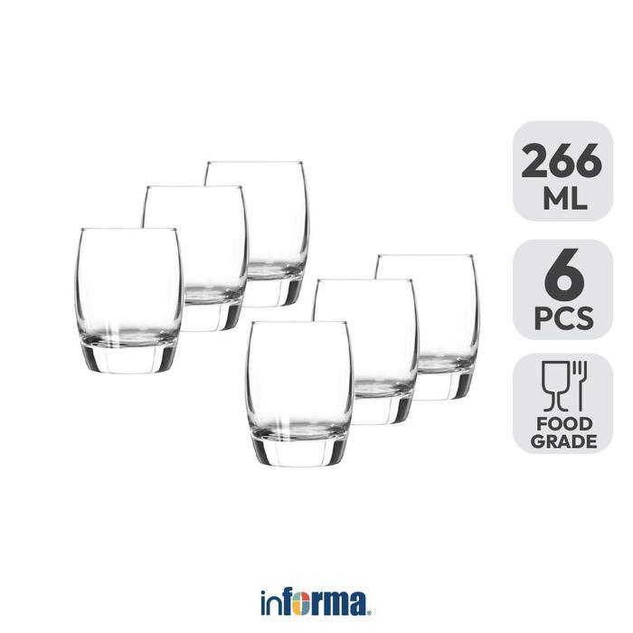 Informa Libbey Endessa Gelas 266 ml Set 6 pcs Transparan Cup Minum Drinking Glass Drinkware Rumah