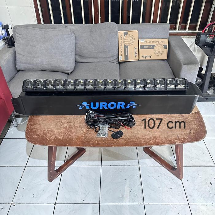 Led AURORA Evolve Light Panjang 107 cm Light Bar High Low Beam DRL 6 warna Lampu Tembak Sorot Braket
