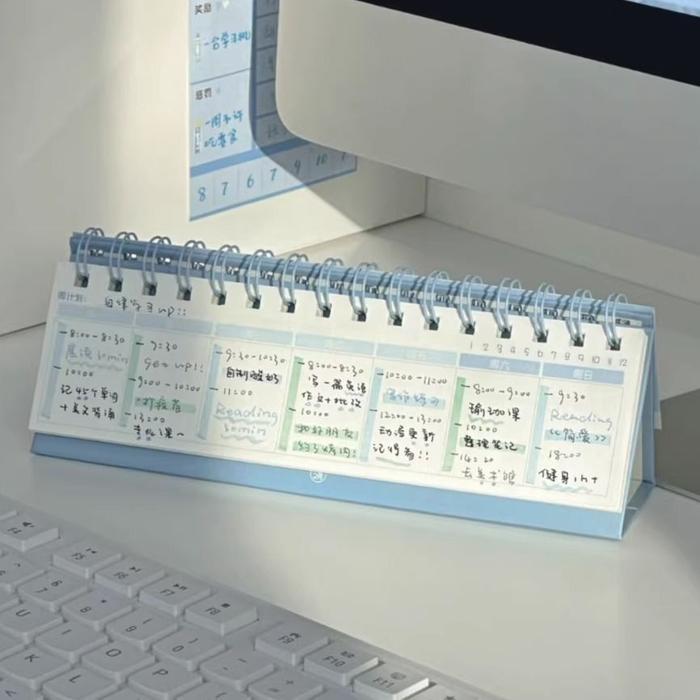 Aesthetic Planner Desktop Calendar DAILY WEEKLY PLAN Calendar Planner Student Notebook - WEEKLY
