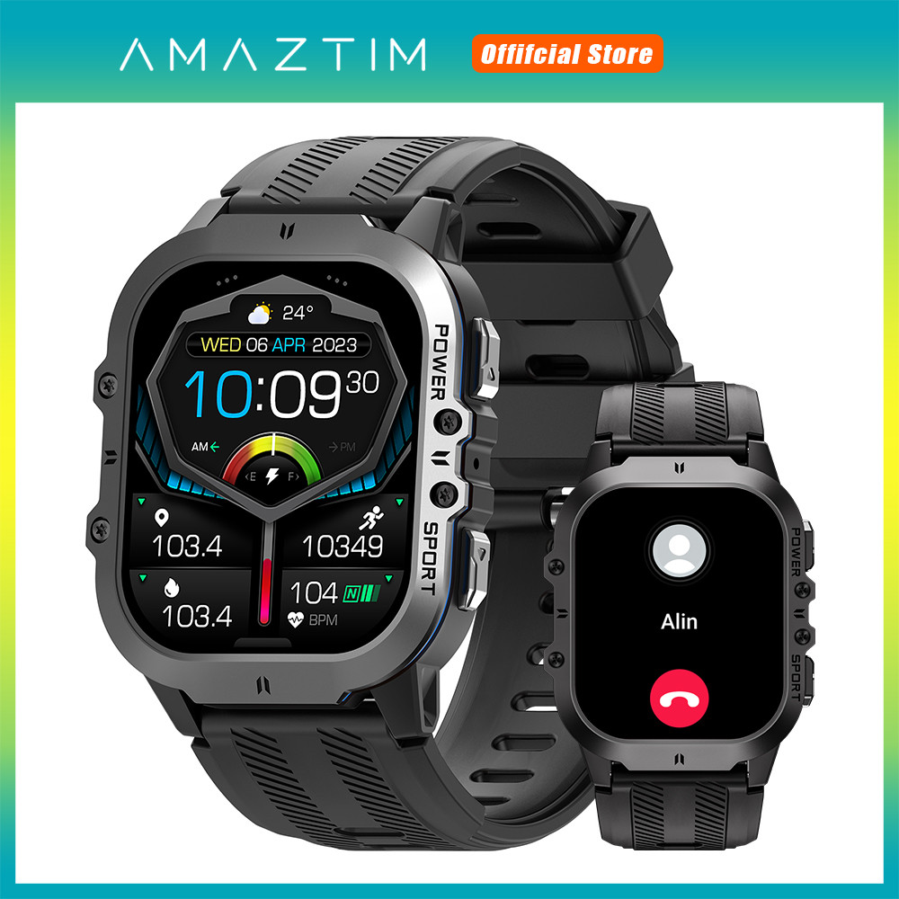 2024 New AMAZTIM C26 Smartwatch For Men AOD AMOLED 2'' Screen