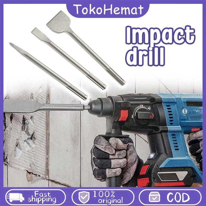 TERLARIS Mata Bor Beton Panjang 250mm Mata Bor Bobok Beton SDS Plus Mata Pahat Bor Beton Flat Chisel
