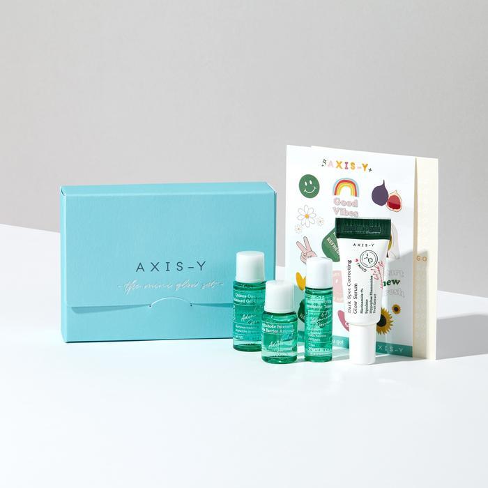 Axis-Y - The Mini Glow Set Membersihkan Wajah Memudarkan Bekas Jerawat Melembutkan Paket Perawatan