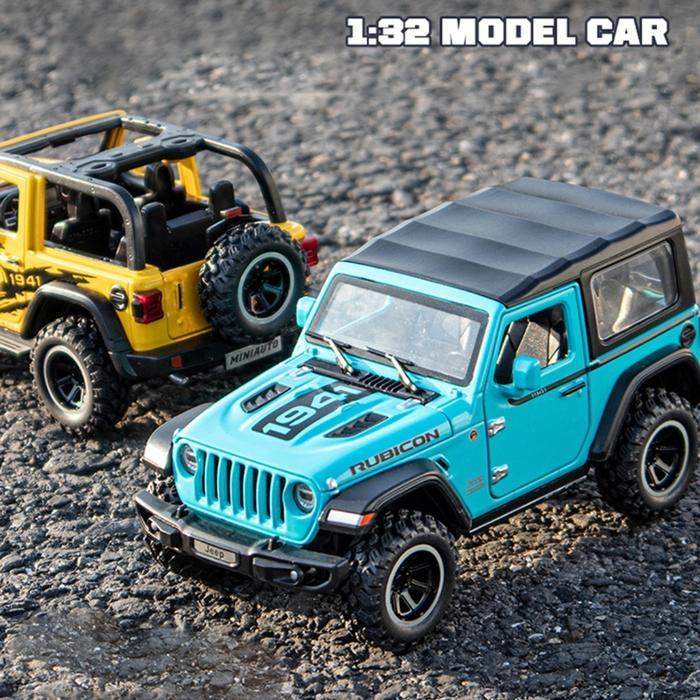 TERBARU Diecast Miniatur Mobil Jeep Offroad Alloy Metal - Fitur Lampu Suara, Atap Bisa Dilepas &