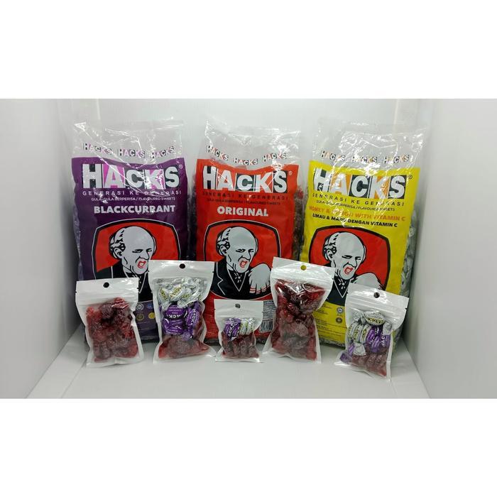 Permen Hacks Jadul Repack - Permen Pedas Mint (Original, Blackcurrant, Lime&Honey)