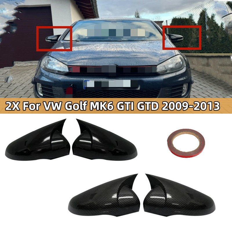 OX Style Car Side Wing Mirror Cover For VW For Volkswagen Golf 6 MK6 GTI GTD 2009-2013 Rear View