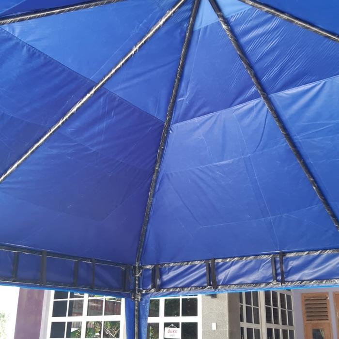 Tenda 4x4 Rangka Double model piramid atau kerucut. - Putih, D300, Piramid