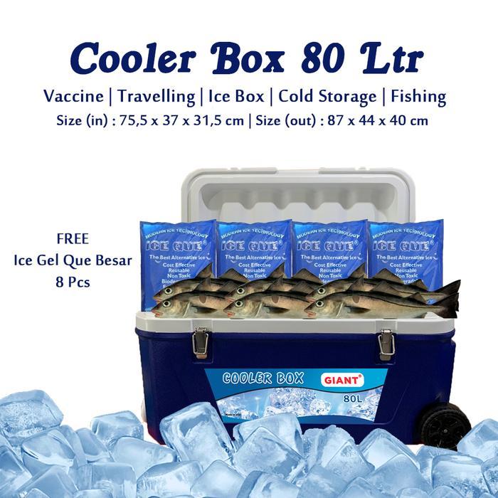 Cooler Box 80 Liter GIANT Cool Box Mancing Cooler Box Roda Cooler Box Trolley - PACKAGING STANDAR