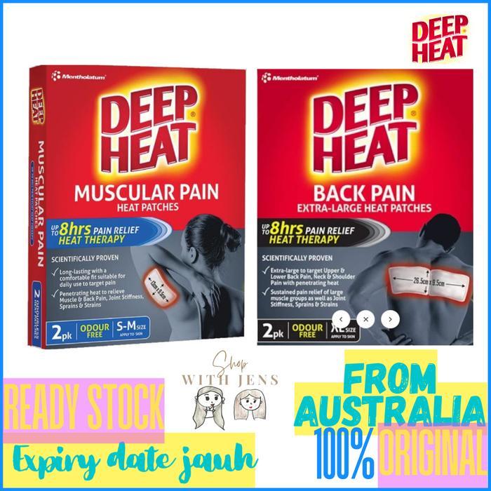 Deep Heat Muscular Patch 2 Pack 8 Hours Pain Relief / Deep Heat Back Pain Heat Patches XL 2 Pack