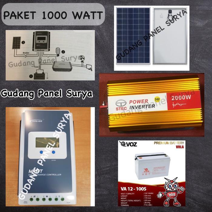 PAKET Solar Panel Surya PLTS Tenaga Surya 1000Watt 1000watt 1000W