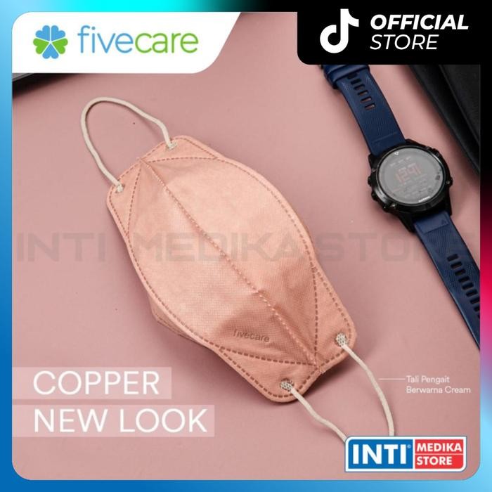 New FIVECARE - Masker 4D Surgical 4 Ply COPPER Masker Medis Earloop 4Ply