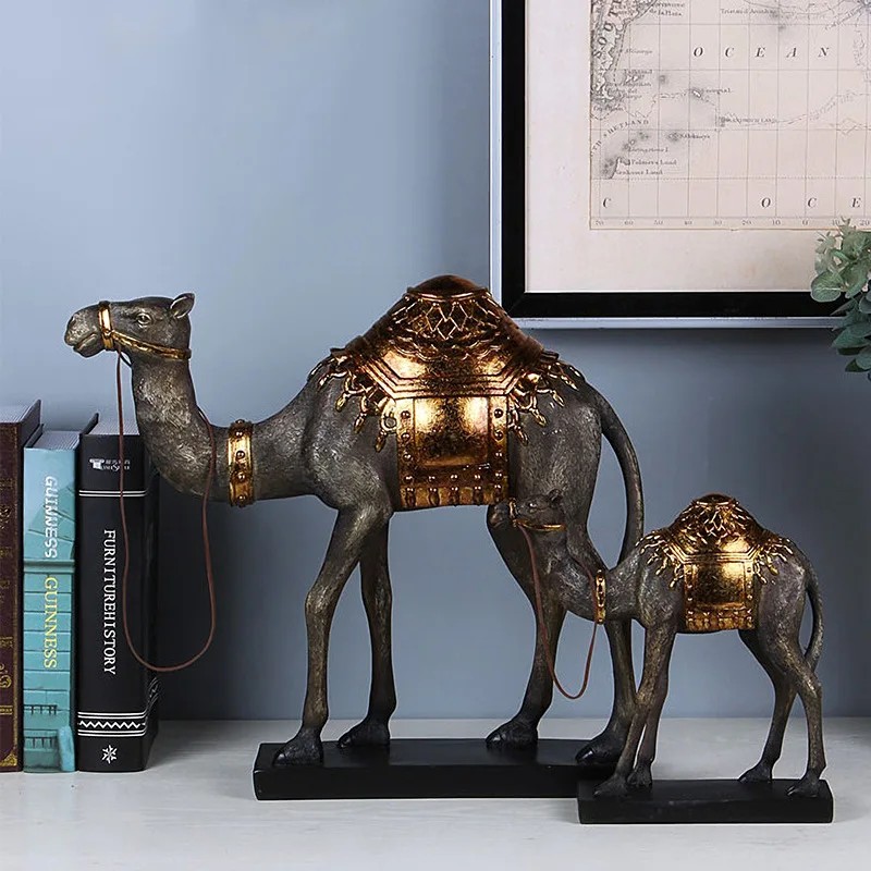 Resin Crafts Camel Dromedary Camel Indian Style Simulation Animal Sculpture Decorative Figurines Hom