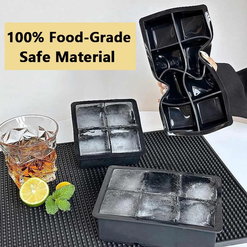 4/6/8 Grid for Whiskey Large Ice Ice Cube MoldMold Mold Maker Cube Ice Cube Tray Silicone Ice Tray