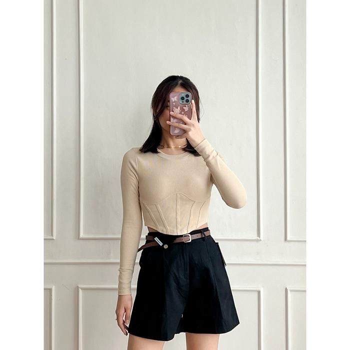 Dolla - Hellen Top Daily Ribbed Korset Crop Top