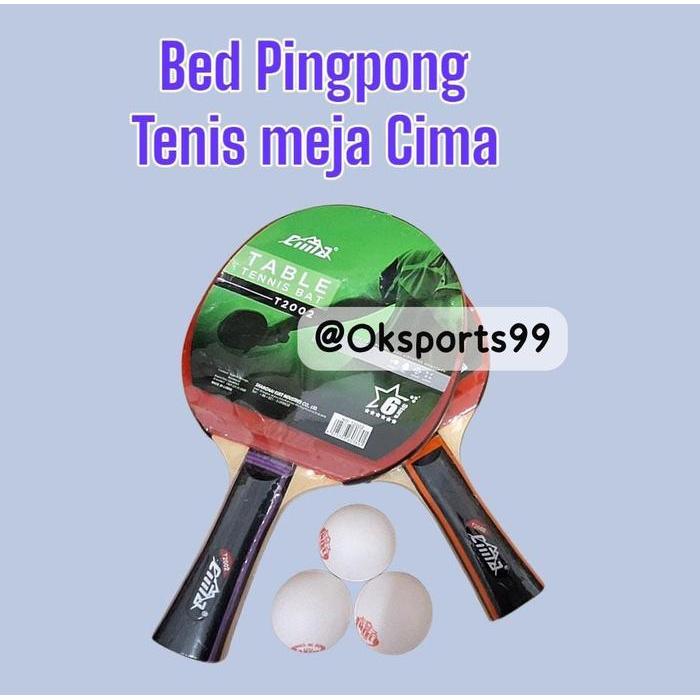 85qg- Bet Pingpong Bed Raket Tenis Meja Isi 2Pcs Dengan Tas Gratis Pegangan Kayu & Bad