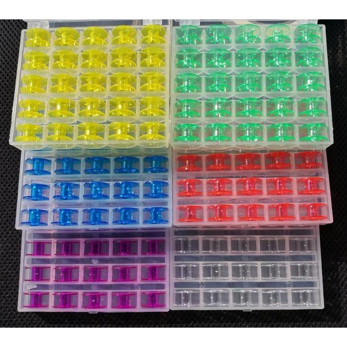 Sepul Kotak Bobbin Box Plastik 1 Warna Mesin Jahit Portable