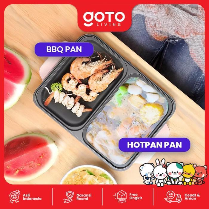 Goto Toshi Minipan Electric Hotpot Alat Panggangan Grill Pan Bbq 2In1