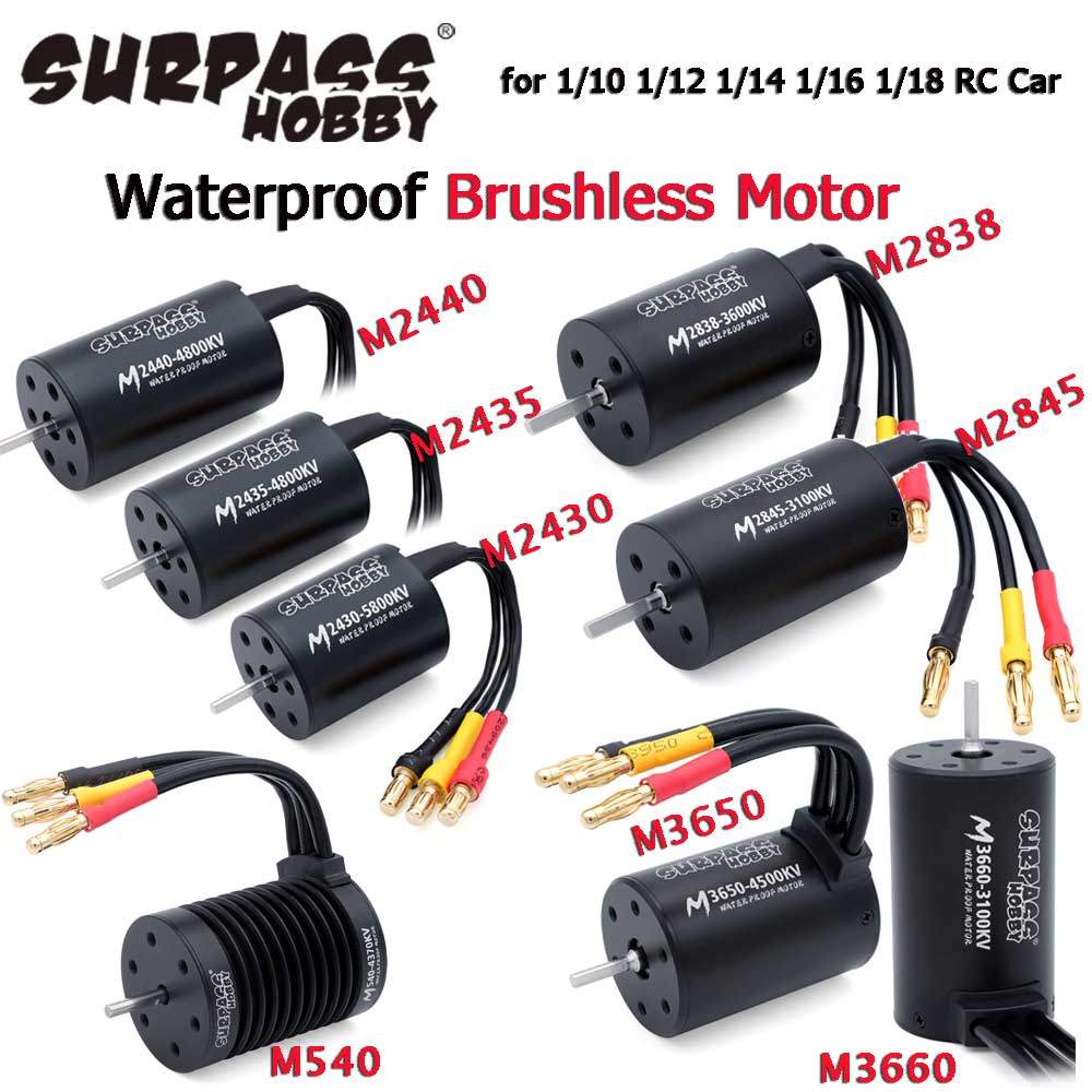 Surpass Hobby Waterproof Brushless Motor M2430/2435/2440/2838/2845/540/3650/3660 For Wltoys 1/10