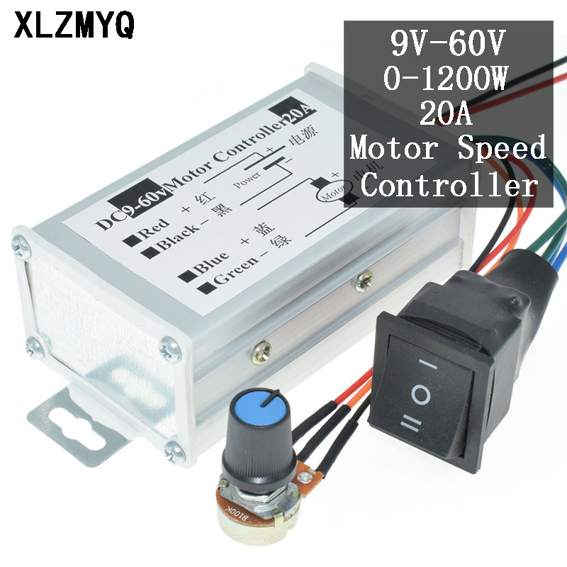 PWM DC Motor Speed Controller DC 9V 12V 24V 48V 60V 20A Reversible