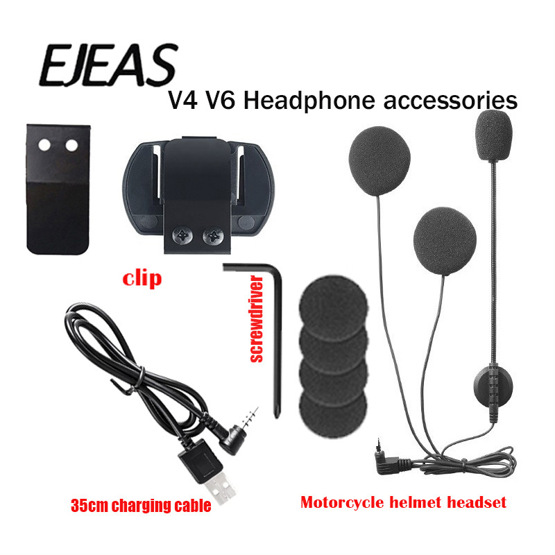 Origina Ejeas 3.5Mm Microphone Speaker Headset And Helmet Intercom Clip Ejeas V4 V6 Headphone