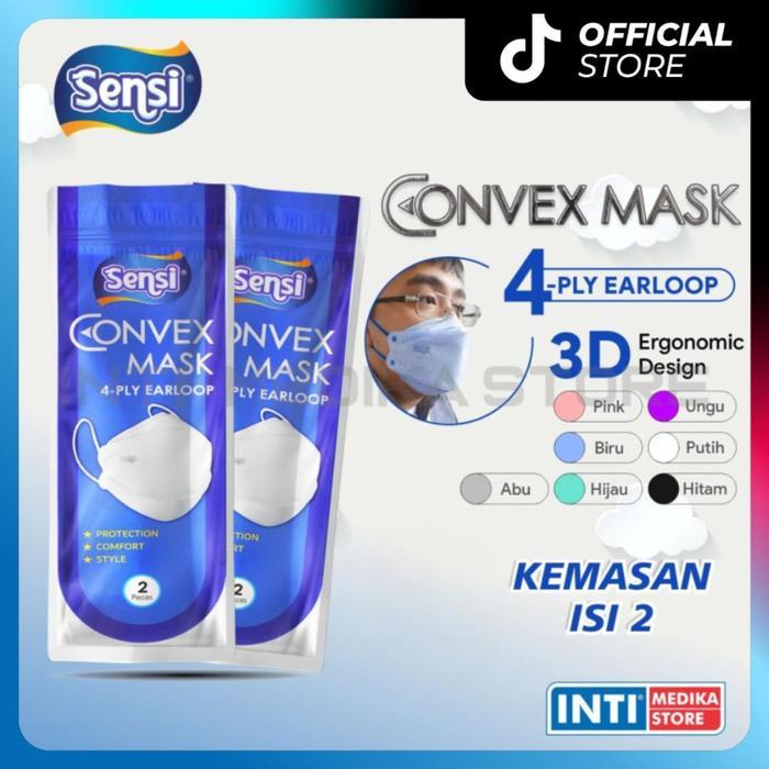 SENSI - Convex Mask 4 Ply Masker Earloop 4 Ply Masker Sensi Convex Pengait
