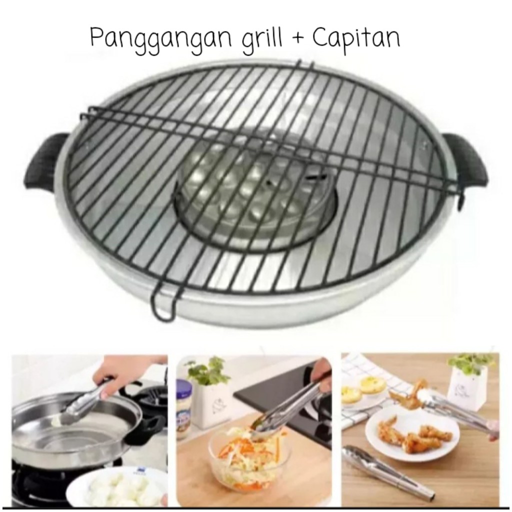 Panggangan Grill FREE CAPITAN STAINLESS/ Bakaran Sate- Bakaran Sosis- Pembakaran Sosis- Pemanggang S