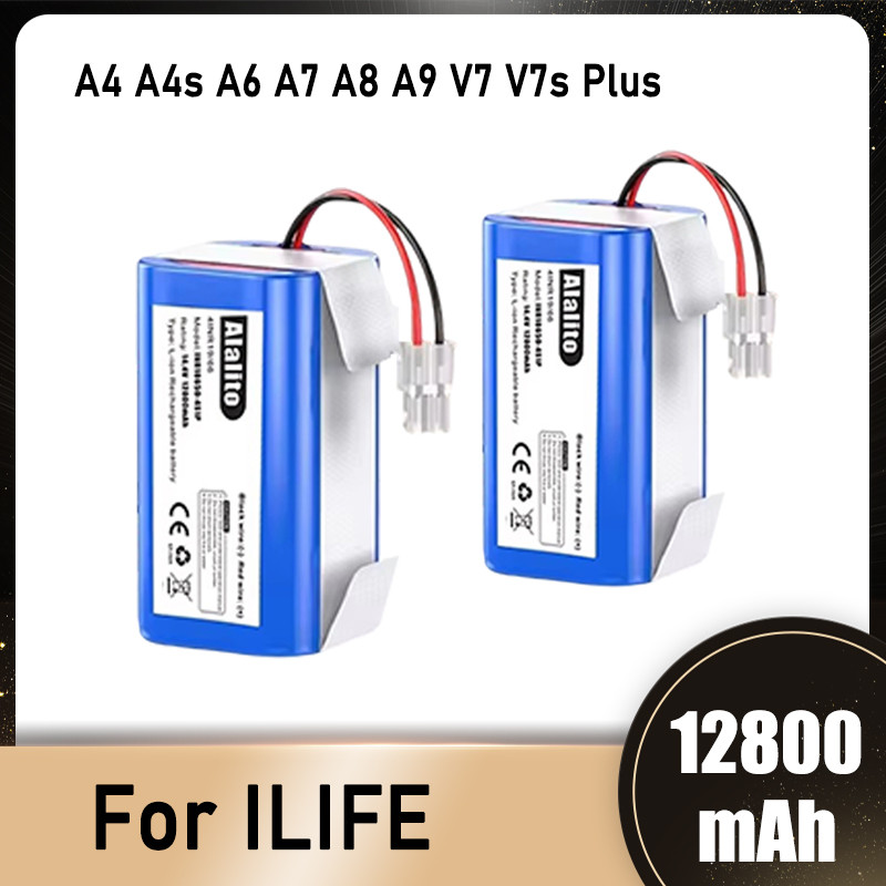 For ILIFE A4s A6 V7s Plus A9s W400 vacuum cleaner INR18650 M26-4S1P battery,14.4V 12800mAh