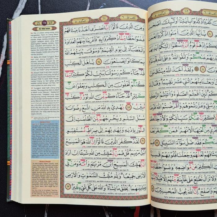 Sedia [Uk A5 A4] Al-Quran Al-Karim Tajwid Mudah Terjemah Latin Alquran Tajwid Warna Terjemahan