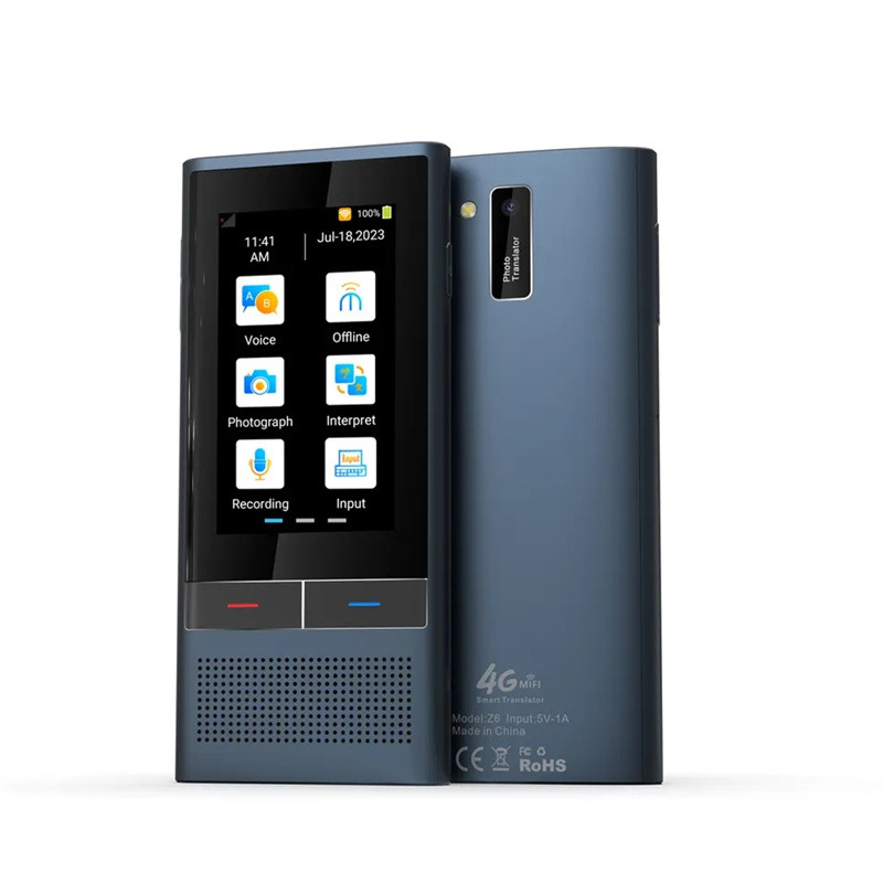 Z6 AI Voice Translator 117 Languages 3.1inch IPS Screen 4G SIM Card Internet 8G Memory Recording Int