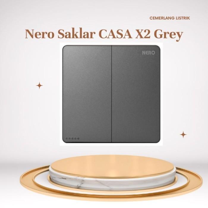 NEW NERO SAKLAR CASA GREY X21021-GR Saklar Seri Saklar Double Nero Casa Grey NEW
