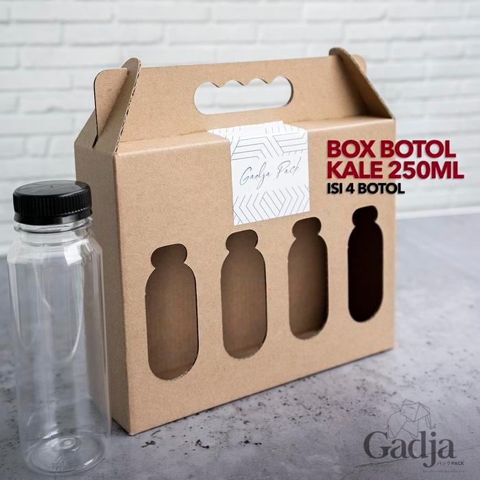 NEW Box Kemasan Minuman Botol KALE 250ml - Jinjing - ISI 4 BOTOL