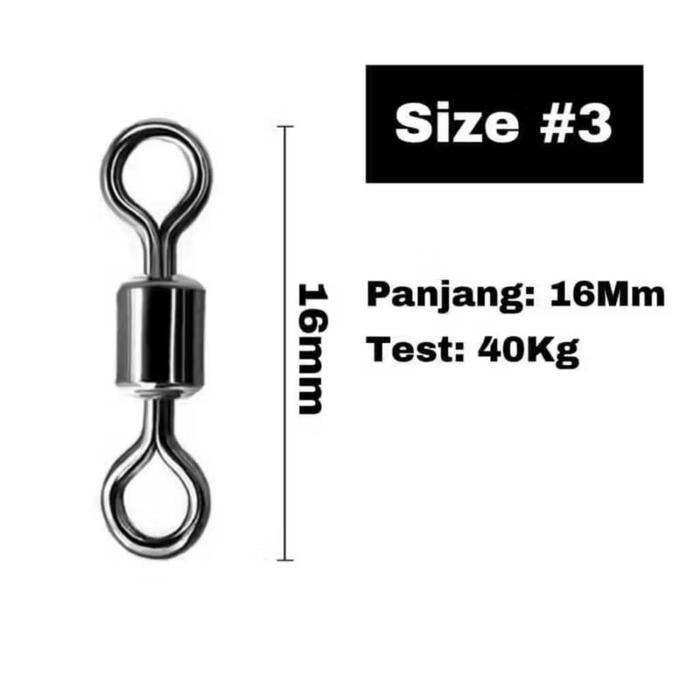 Bisa Gosend Cod1#/4#/10#Swivel 100Pcs Swivel Kuat Roling Swivel Swivel Snap Pancing Swivel