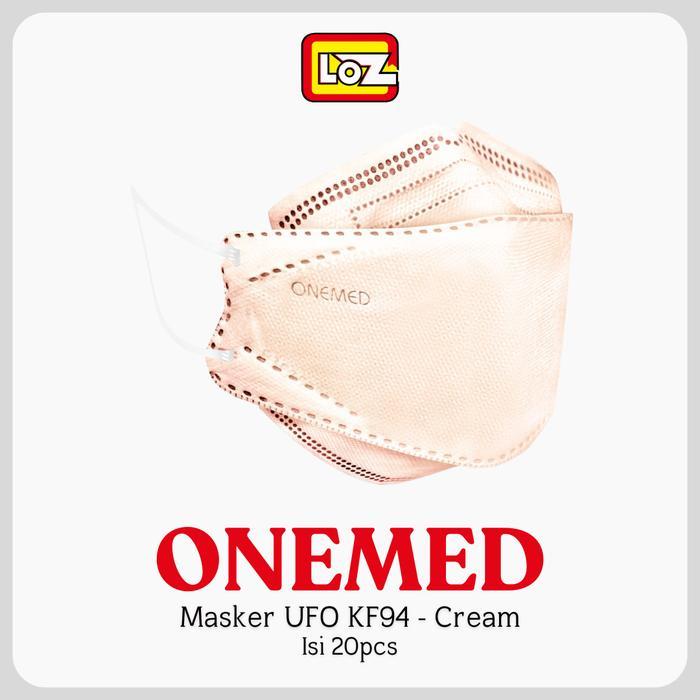 Masker Medis ONEMED Masker UFO KF94 Cream Earloop 4ply - 20's