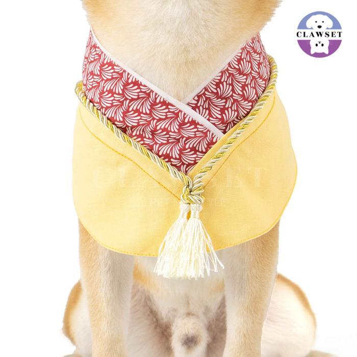 Premium Quality Clawset - Pet Fashion - Yukata Collar - Inusama Collection - Custard Yellow