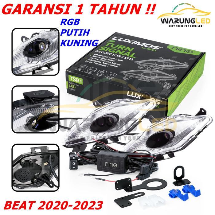 BERKUALITAS LAMPU SEIN MOTOR BEAT DELUXE SENJA ALIS RGB + LAMPU SOROT LASER PUTIH KUNING + SAKLAR
