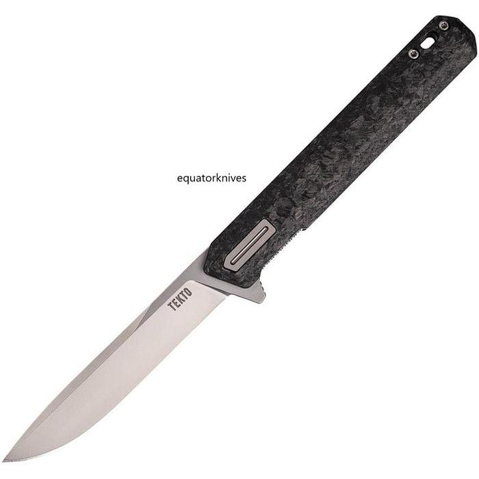 TKTF2CBKSL4 F2 Tekto Bravo Linerlock CF/Silver D2 Drop Point