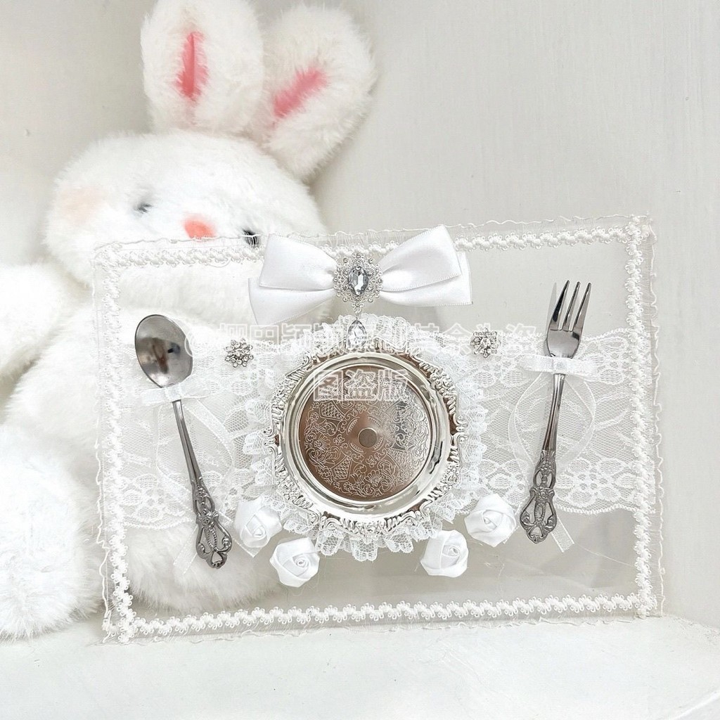 white itabag board insert lace bow ita bag decoration badge holder idol photo display card